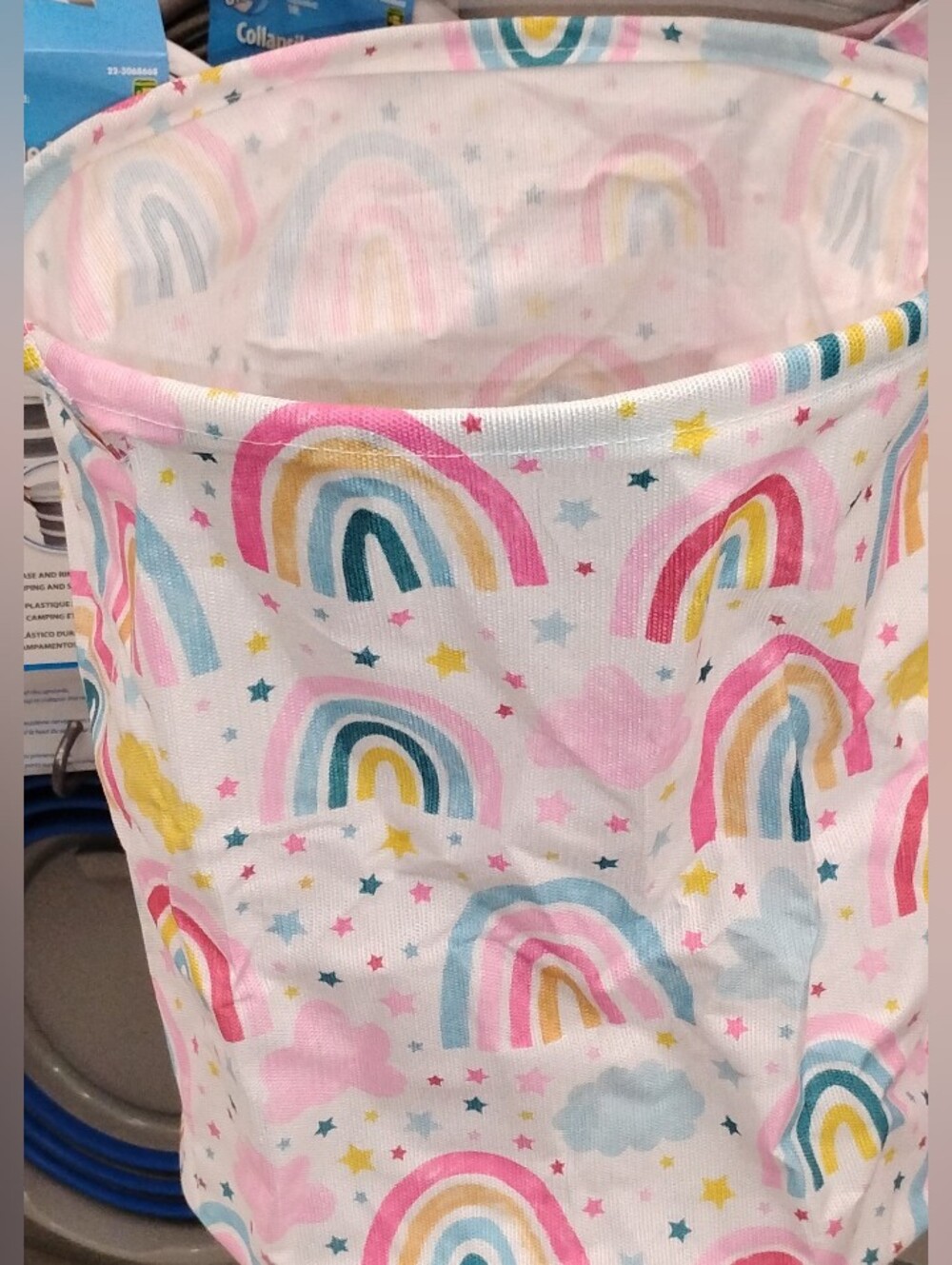 Kids Rainbow Print Storage Bin/Hamper - Pink/Multicolor